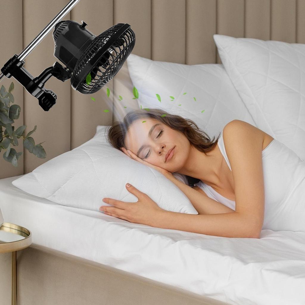 Grow Tent Fan Powerful Oscillating Ventilator Clip on Tent Fan with 2 Speed Settings for Gym Camping Kitchen RV Greenhouse