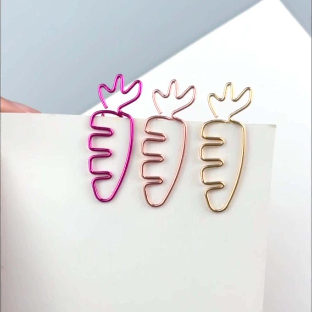 20pcs Cartoon Metal Paperclip Metal Paper Decorative Clip Students Stationery Bookmark Holder Home