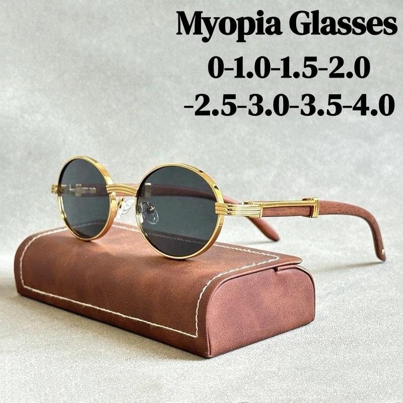 Luxury Brand Myopia Glasses for Women Men Vintage Punk Metal Outdoor UV Protection SunGlasses Minus Sight Glasses Diopter To-2.0