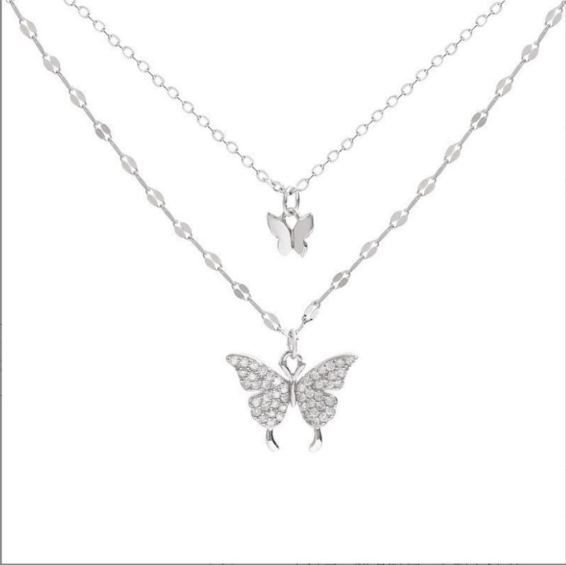 2026 Fashion 925 Silver Plating Butterfly Pendant Necklace Jewelry
