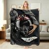 Top Gun Fighter Pilot Helmet Pattern Theme Flannel Blanket Cozy Warm Fleece Blanket For Living Room Air Conditioner Room Party Decor Great Holiday Gif