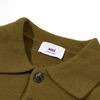 8199 AMI Autumn and Winter White Heart-shaped Jacquard Alpaca Wool Blended Loose Sweater Polo Collar Men Pullover Sweater