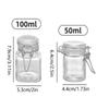 Borcan de sticlă sigilat 50/100ml Capac cu închidere ermetică Sticlă transparentă Sticlă pentru fructe conservate Gura largă Sigiliu cu clips din oțel inoxidabil