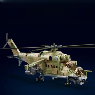 Building Blocks MI24S Armed Transport Helicopter KA52S Gunship Model Boy Toy Birthday Gift