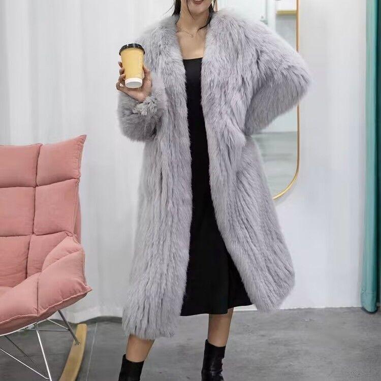 Fox Fur Long Fur Coat Women's Winter New Imitation Fur Coat Coat Young Internet Celebrities Thickened Cotton Coat