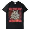 Funny Cat Meme T Shirt Pure Cotton High Quality Y2K TShirts Women Loose Aesthetic Casual Gothic Cozy Tee Shirt Teenagers Unisex