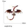 Enamel Dragon Brooches for Women Unisex Rhinestone Necklace Flying Dragon Pins Banquet Party Backpack Gifts Jewelry Accessories