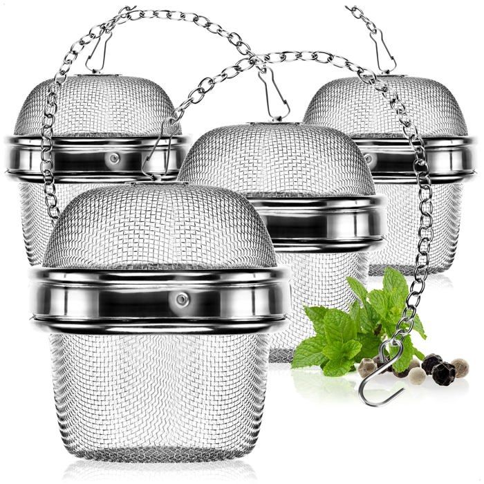 Infuseur à thé - com-four - cf0918 - acier inoxydable - réutilisable - 4 pièces