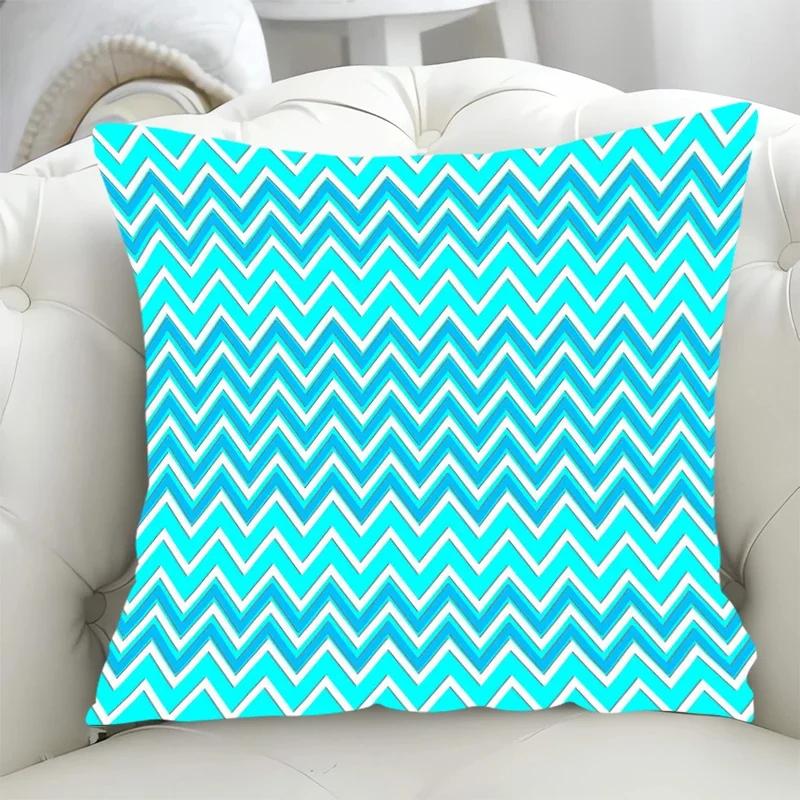 Decorative Pillowcases X Blue Geometry Covers for Bed Pillows Lounge Chairs Cushion Cover  Pillow Hugs Fall Decoration