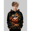 Kids Halloween Sweatshirt Boys Girls Pumpkin Head Elements 3D Print Hoodies Autumn Winter Fashion Pullover Children Clothes