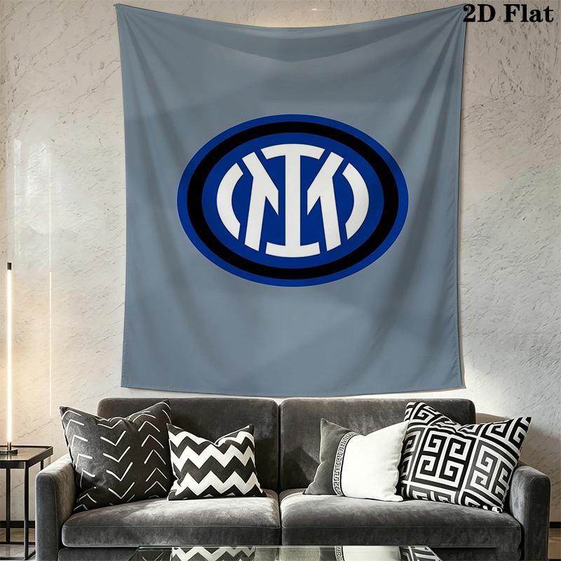 Inter Milan Logo Wallpaper Threepiece Set 1 Duvet Cover 2 Pillowcase Without Core Christmas Birthday Gift Bedding Set Soft And Comfortable