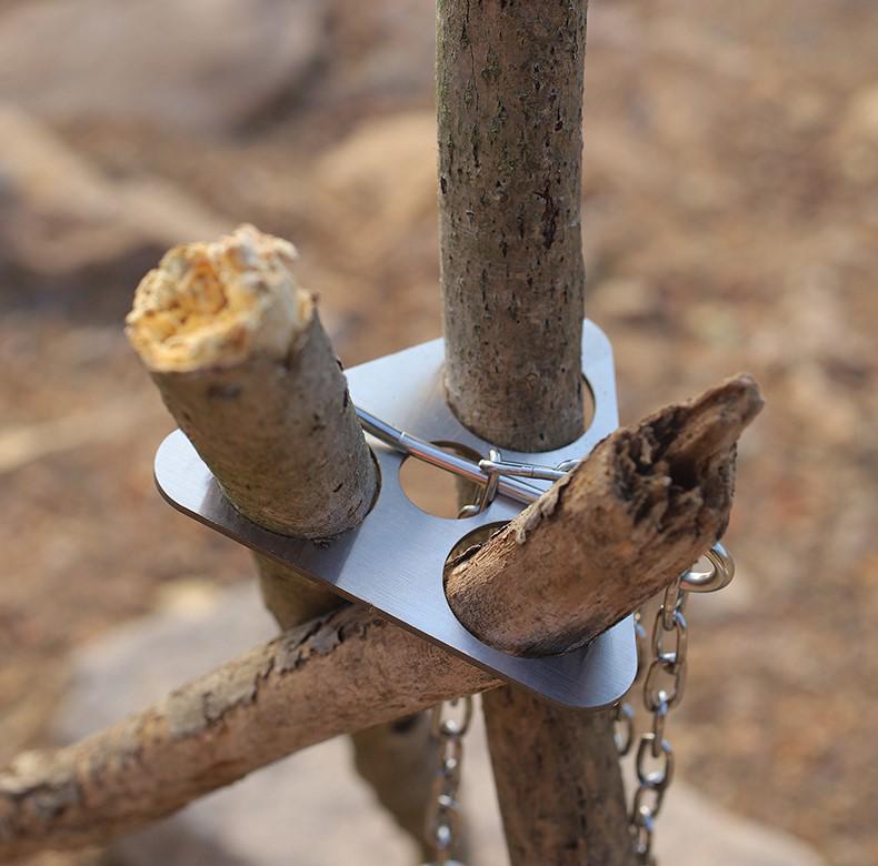 Stainless Steel Portable Tripod for Outdoor Bonfire & BBQ