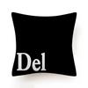 Keyboard Jeanette Alt Del Ctrl Letter Pattern Hug Cushion Cover Black and White Home Decor Home Car Comfort Cushion Cover    ...