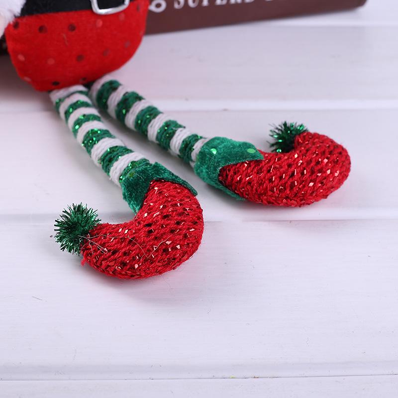 New 2/1Pc Red Green Christmas Decoration Plush Leg Elf Doll Ornaments Boys Girls Elves Toy Doll New Year Navidad Home Decoration
