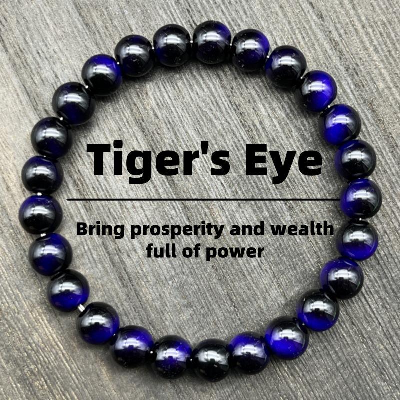 Tiger Eye Bracelet - Yellow, Red, Lapis Lazuli, Purple Tiger Eye Available
