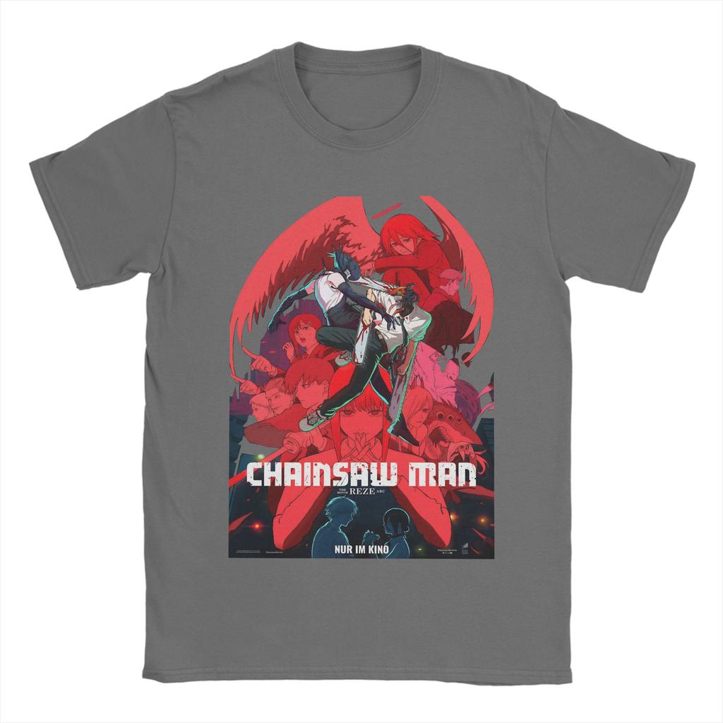 Anime Chainsaw Man T Shirt Kobeni Manga Denji Power Reze TShirts Short Sleeves Vintage Tops Summer Cotton Plus Size 5XL Clothes