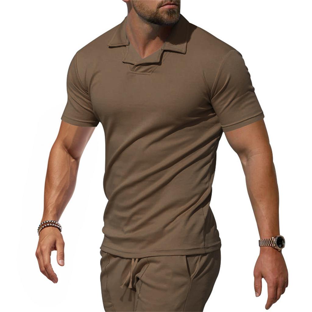 Men's Loose And Casual Solid-color Short-sleeved Shirt Top