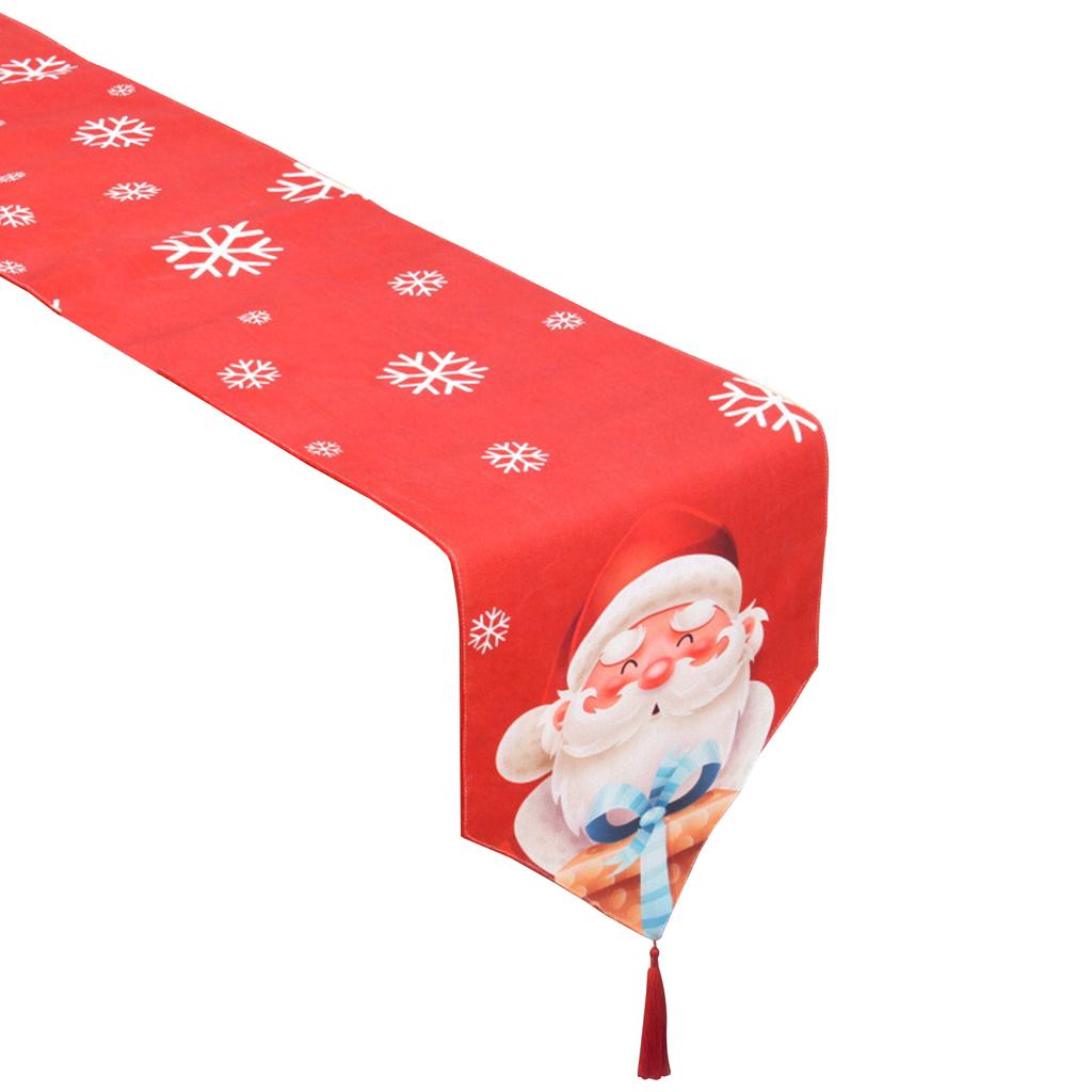 Merry Christmas Table Runner Dining Table Decoration Double Layer Tablecloth