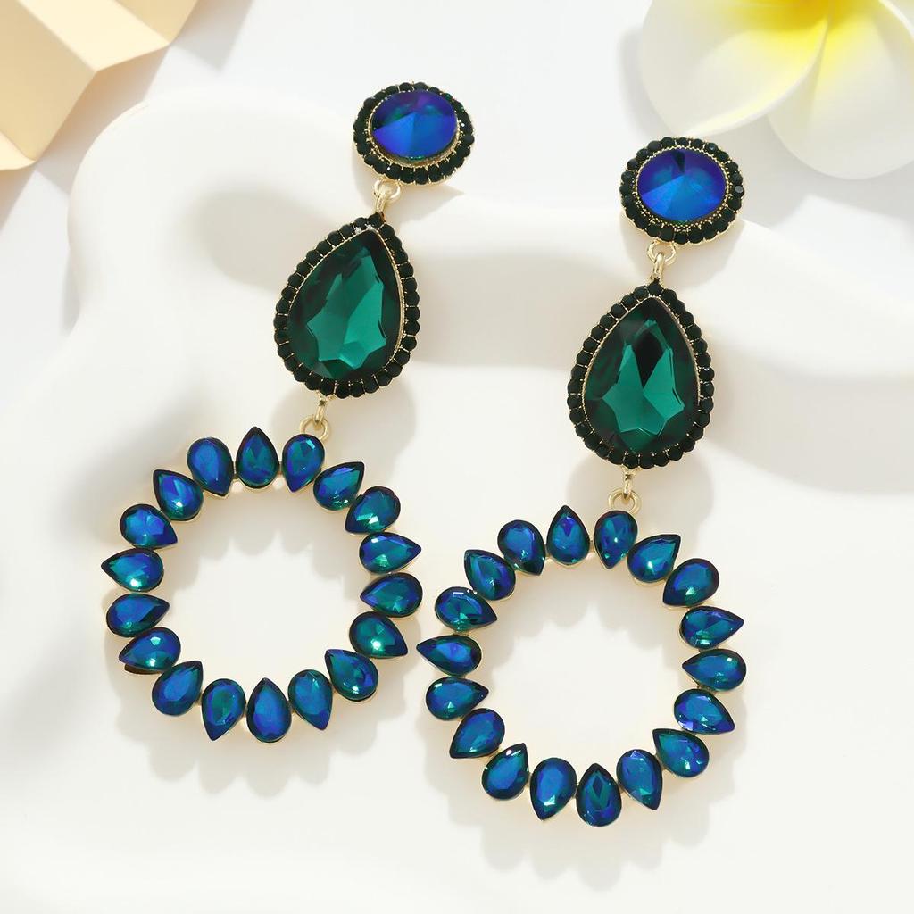 Japanese-Korean Exaggerated Waterdrop Earrings: Elegant High-End Masquerade Accessories