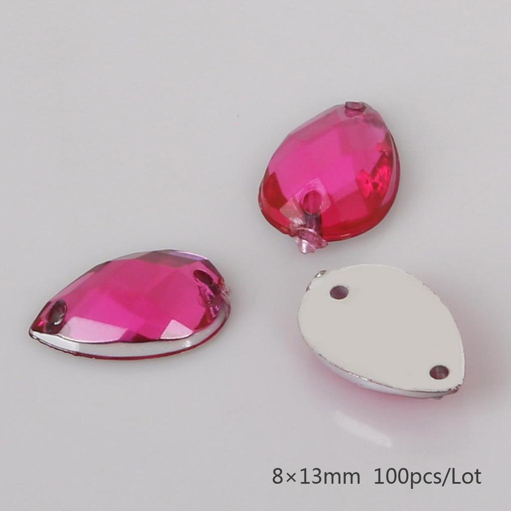 Teardrop Mesh Surface Flat-Bottom Acrylic Rhinestone for DIY Apparel & Jewelry