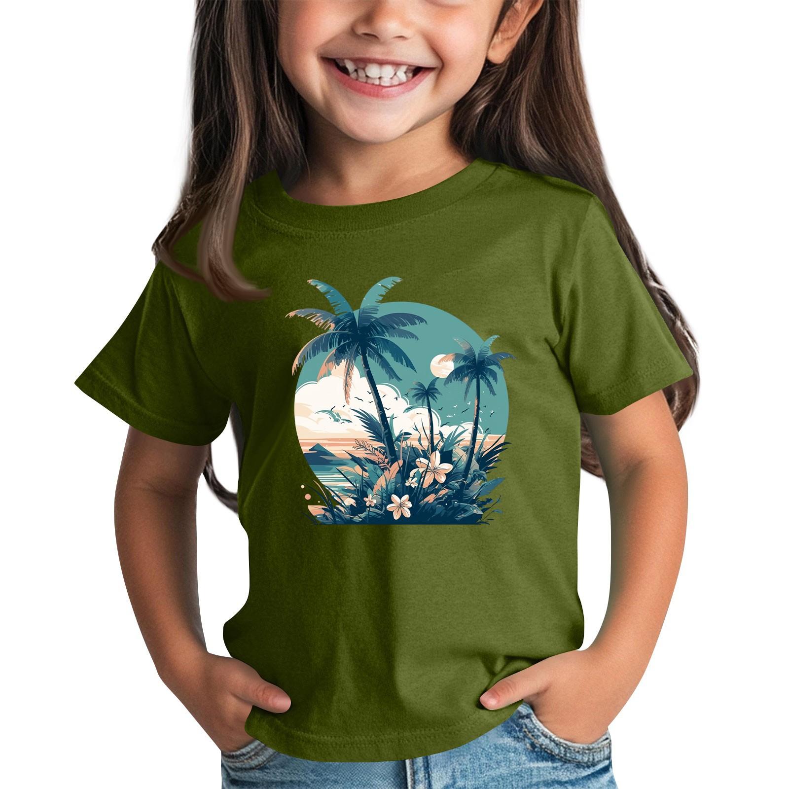 

Детская модная повседневная футболка с круглым вырезом и короткими рукавами 160