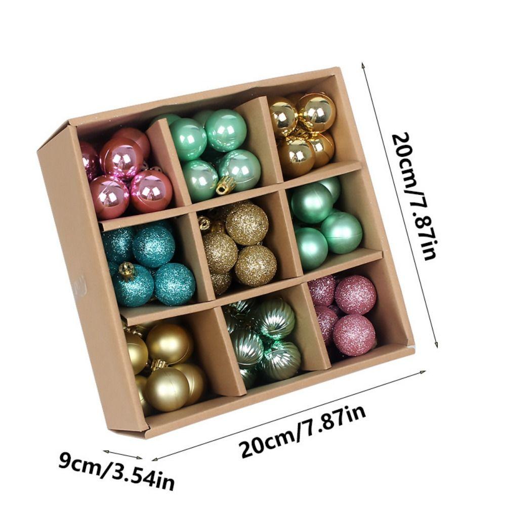 99PCS Mixed Color Christmas Ball Set Assorted Pattern Dia.3cm Christmas Ornaments Set Accessories Plated Ball