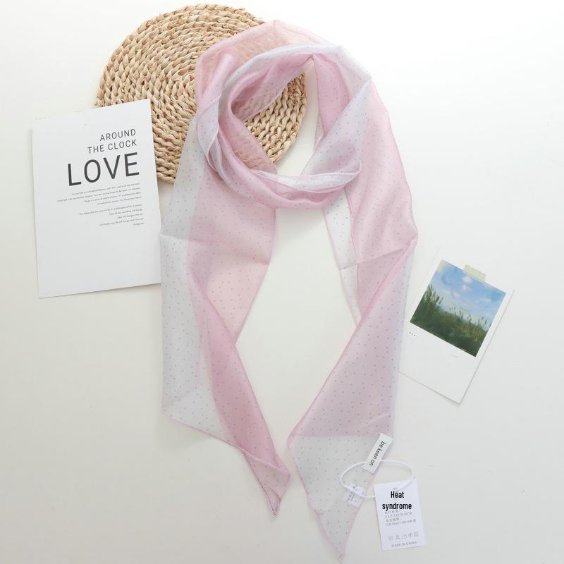 2025 Nische Persönlichkeit Colorblock Seidenschal: Vielseitiges und modisches dünnes Krawattenband-Accessoire für Damen