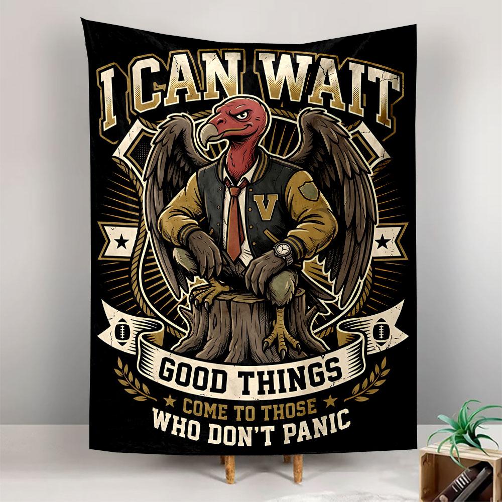 Good Things Come Tapestry Wall Hanging, Don't Panic Inspirational Poster, Motivational Wall Decor for Bedroom Living Room Dorm