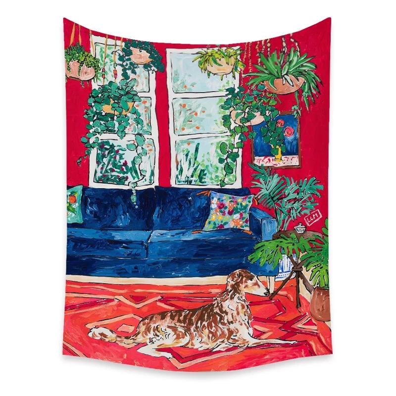 Bohemian Schlafzimmer Wanddekoration Makramee Wandbehang Teenager Ästhetik Indie Zimmerdekor Anime Wandteppich Großer Stoff Wandteppich