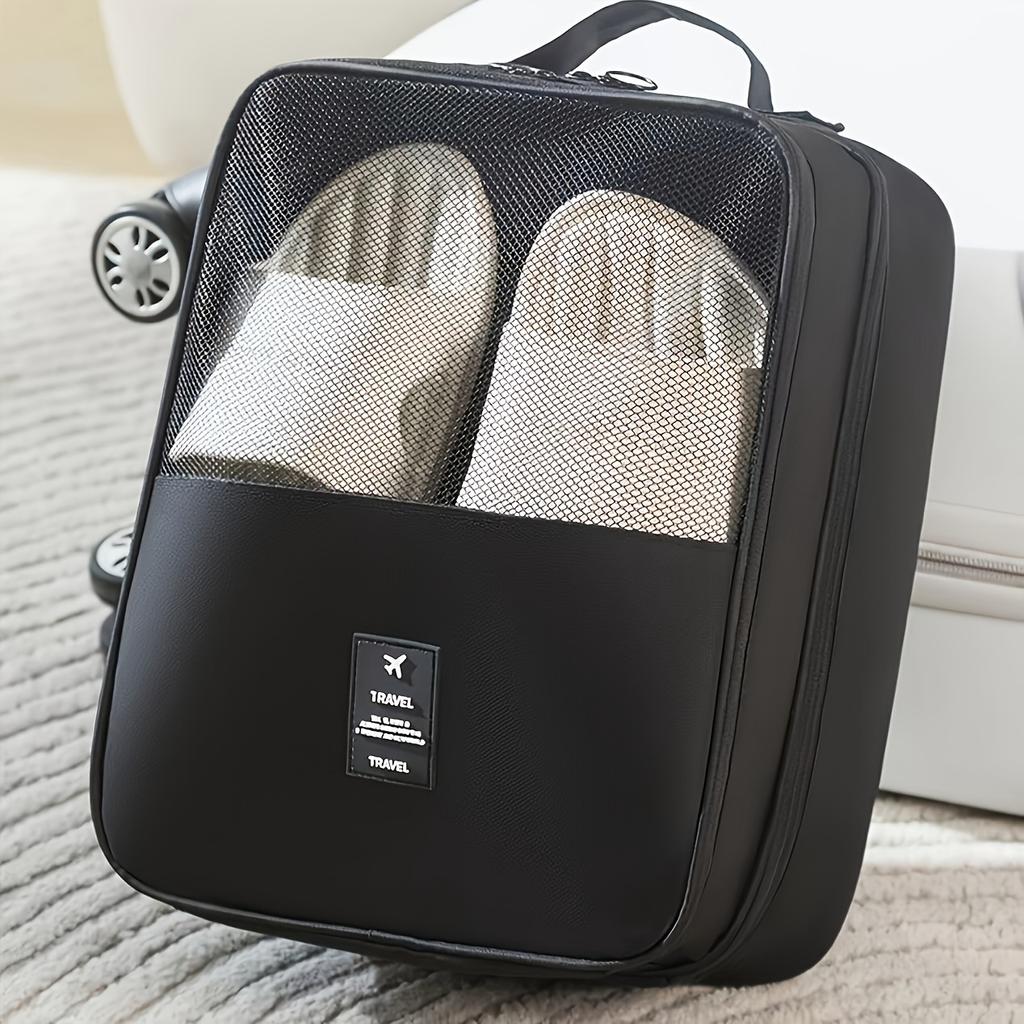 Large Capacity Travel Shoe Organizer Bag - Hanging Shoe Storage with Multiple Compartments, Heavy-Duty Polyester Hanging Organizer for Suitcase