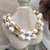 National Style Retro Large Particle Baroque Bead Pearl Design Sense Necklace Female Atmosphere Sense Neck Chain Collarbone