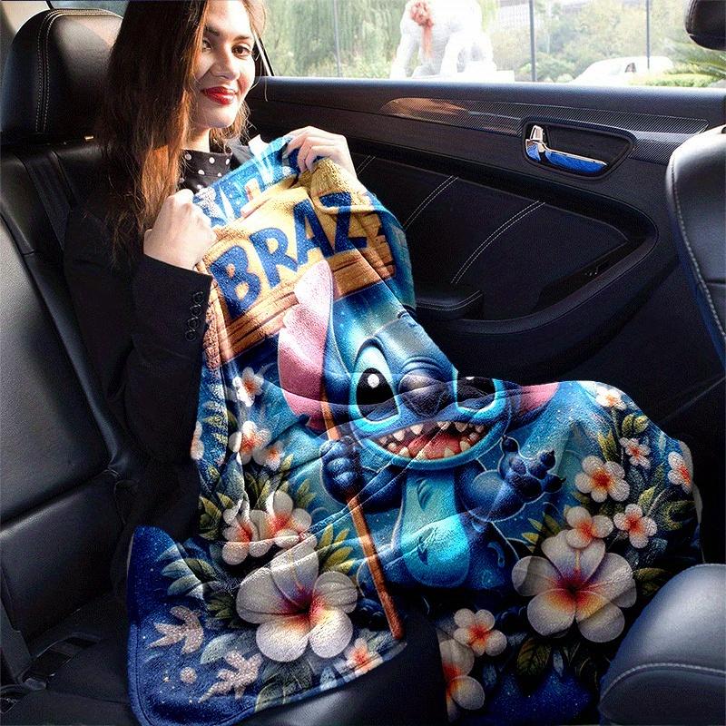 1pz Coperta con Stampa Stitch - Morbida, Coperta per Tutte le Stagioni per Soggiorno, Camera da Letto, Regalo Personalizzato con Adorabile Design Cartoon
