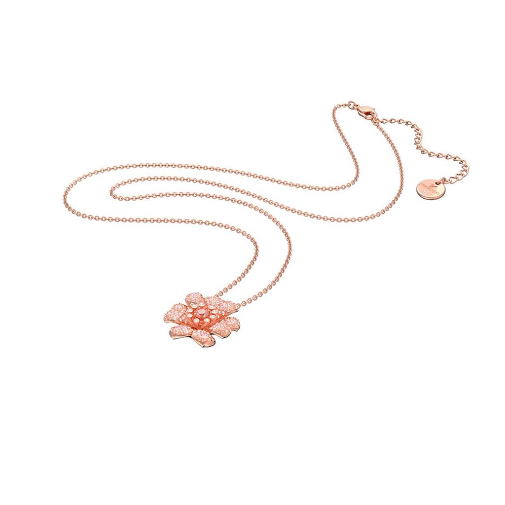 Swarovski Connexus Heart Lotus Shaped Two Piece Set Gold Plated Necklace Women Necklace 5615360