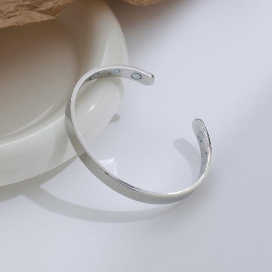 Magnetic Bracelet Adjustable Unisex Bracelet Minimalist Alloy Bangle with Effective Magnets Open Cuff Bracelet Gift for Men And