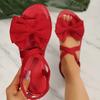 Women Anti-slip Trendy Sandals New Summer Lightweight Platform Sandals Beach Casual Outdoor Bow Tie Flat Shoes Women