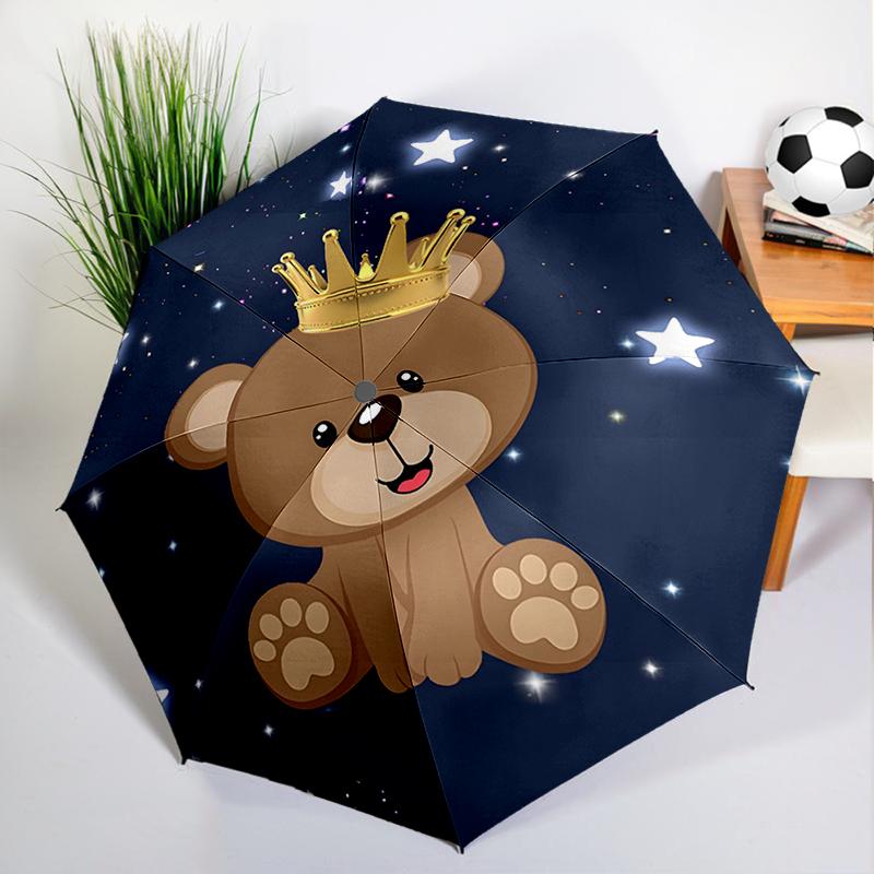 Cartoon Teddy Bear Umbrella Automatic Open/close, Sturdy Iron Frame & 8-Rib Struct, Umbrella for Women & Men, Christmas Gifts