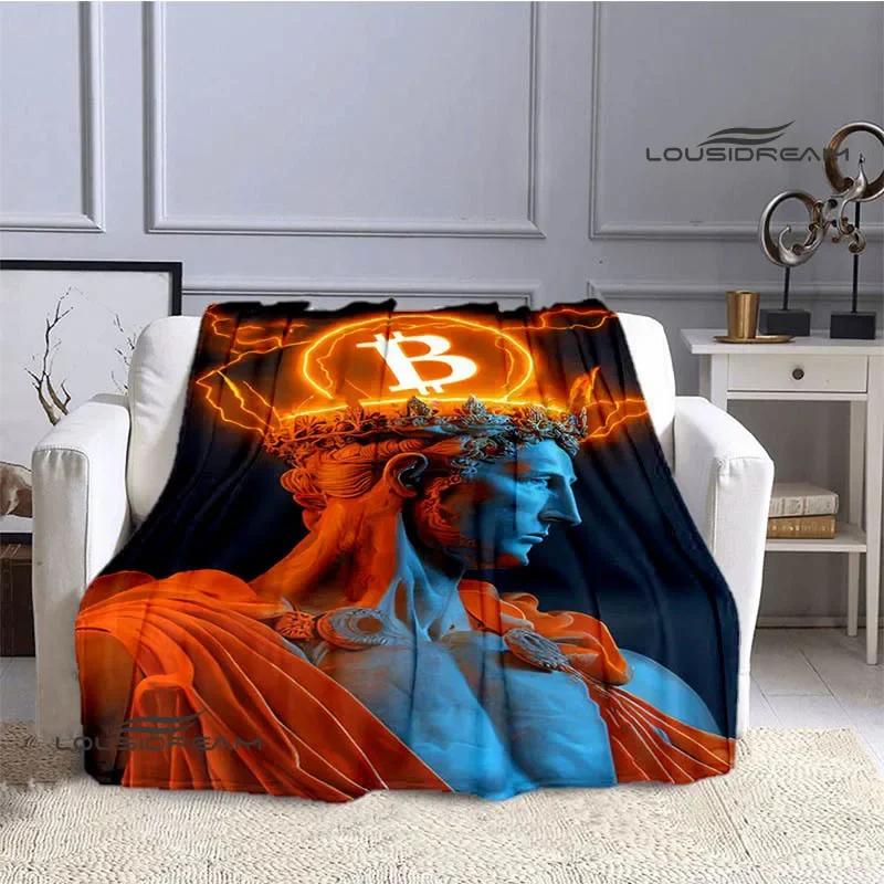 Bitcoin Fashion Printed Blanket Kids Warm Blanket Flannel Soft Cozy Blanket Sofa Bed Blanket Travel Blanket Birthday Gift