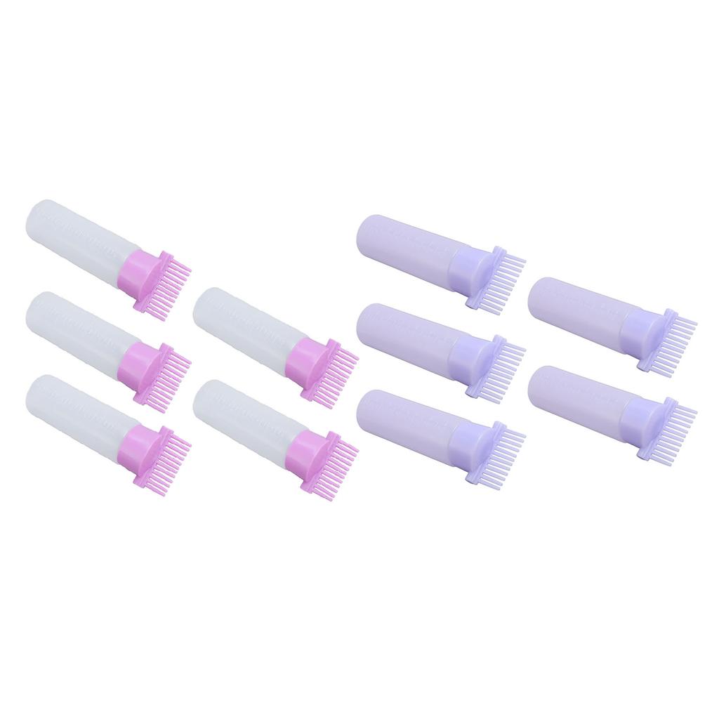 5pcs Root Comb Applicator Bottle Hair Dye Oil Applicator Bottle Applicator Brush with Graduated Scal