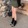 Women's Rhinestone Buckle Stiletto Heel Ankle Boots - Spring/Autumn 2025