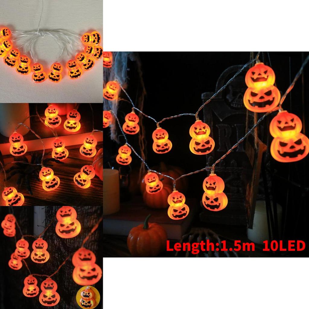 Halloween Pumpkin String Lights Battery Powered For Party Decorations