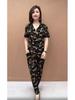 Plus Size Camouflage Summer Two-Piece Set: Short Sleeve Lapel Top & Sport Pants for Women