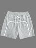 Men Gothic Angel Graffiti 3D Print Mesh Beach Shorts Elastic Drawstring Loose Straight Casual Summer Board Shorts