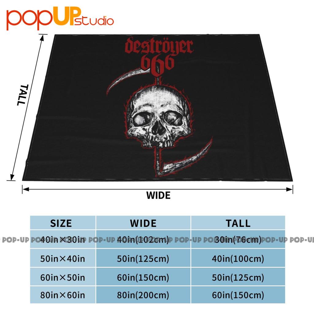 Vintage Destroyer 666 'Skull' Ultra-Soft Blanket Quilt Winter Sofa Cover Bed Covers