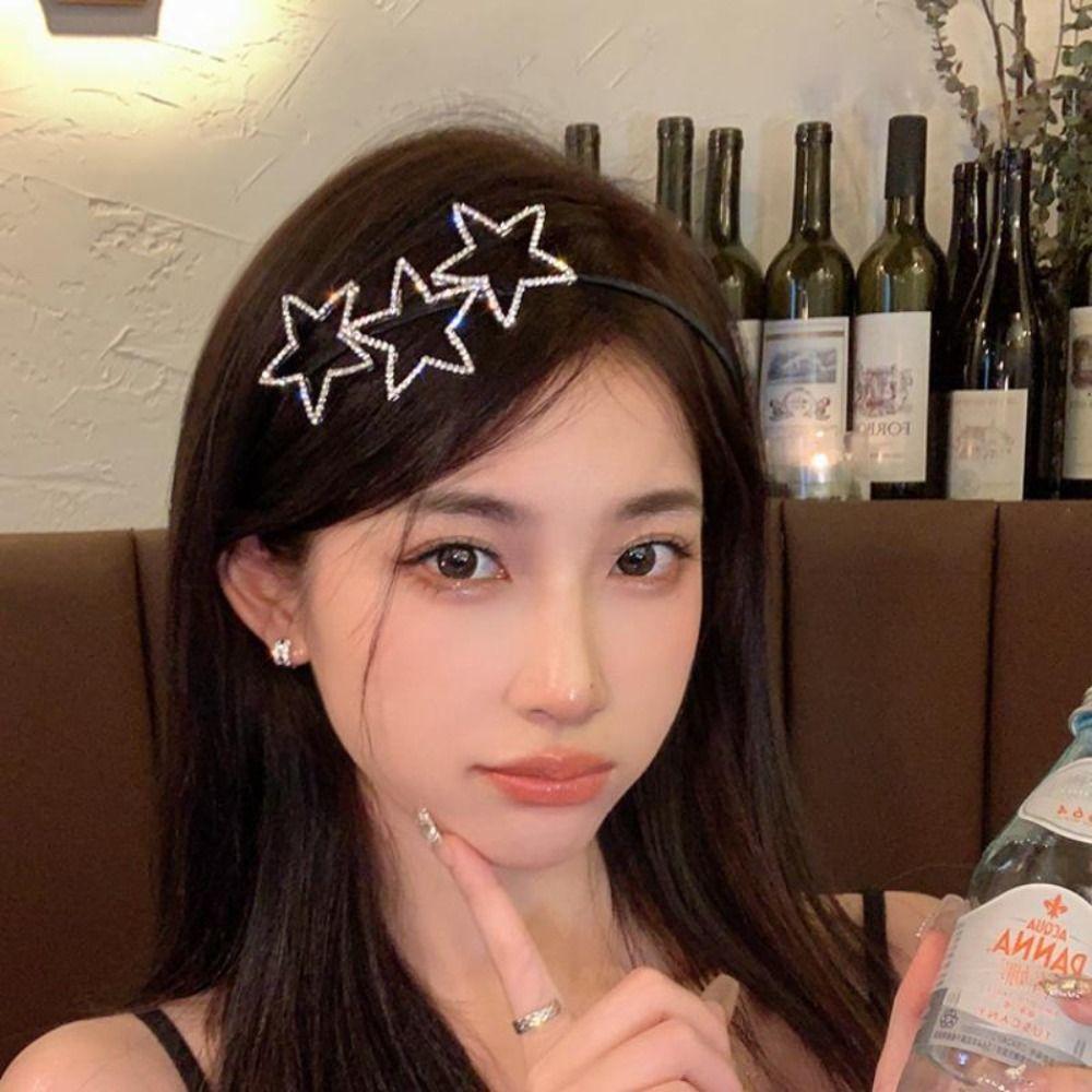 

Ободки для волос со стразами, инкрустированные стразами, украшение в виде звезды, изысканные обручи для волос для женщин