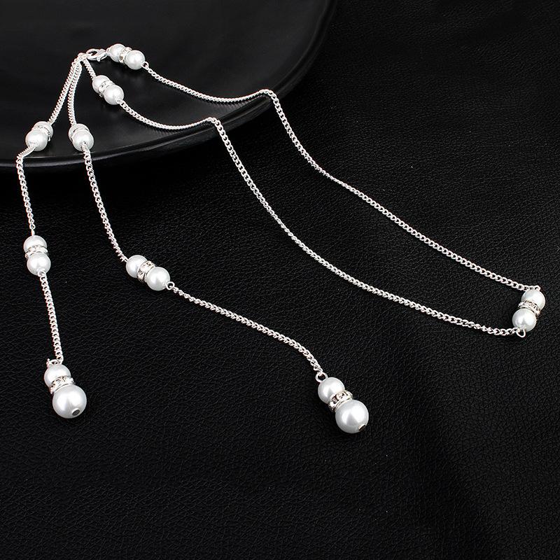 

Сексуальне намисто в стилі пляжного курорту, ланцюжок для тіла з діамантами, підвіска з перлів, ланцюжок на спину з китицями, аксесуари для сукні