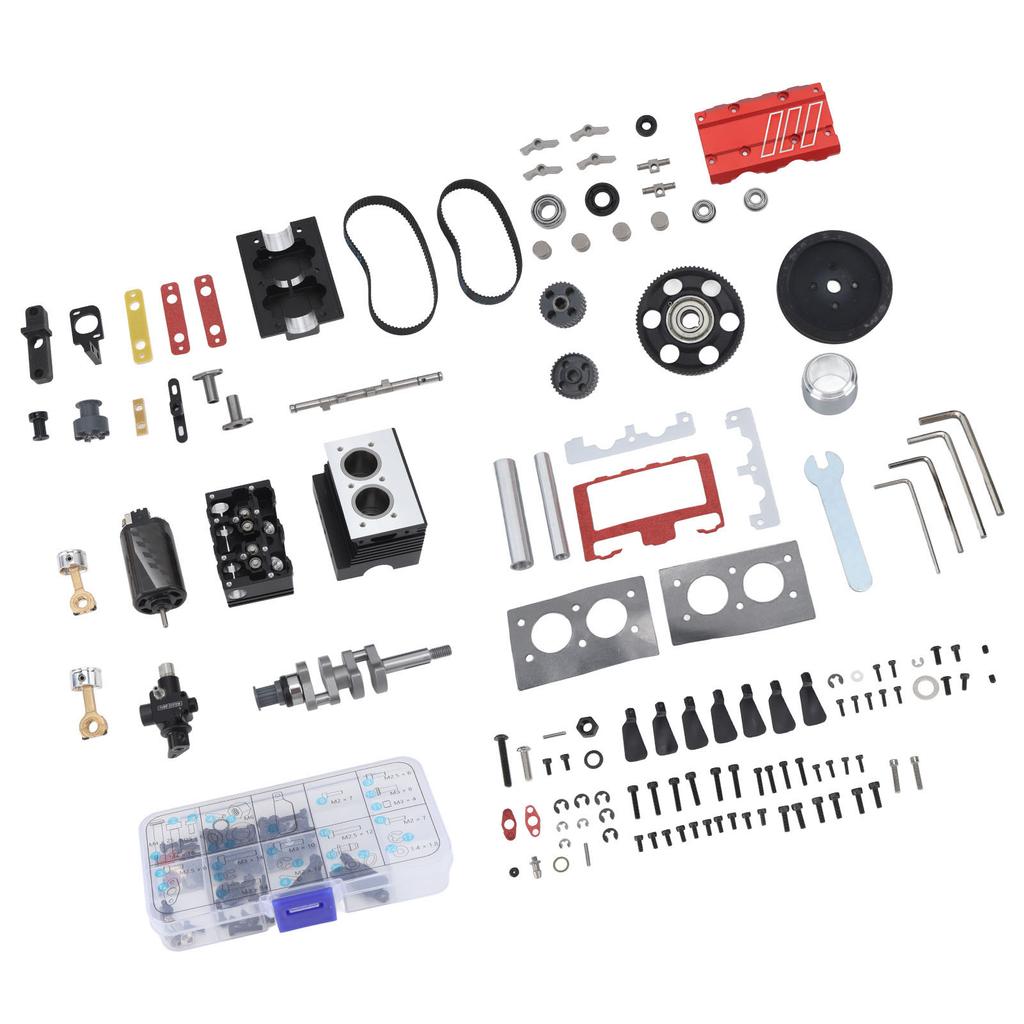 Methanol Internal Combustion Engine Double Cylinder 4 Stroke Assembly Metal Motor Kit