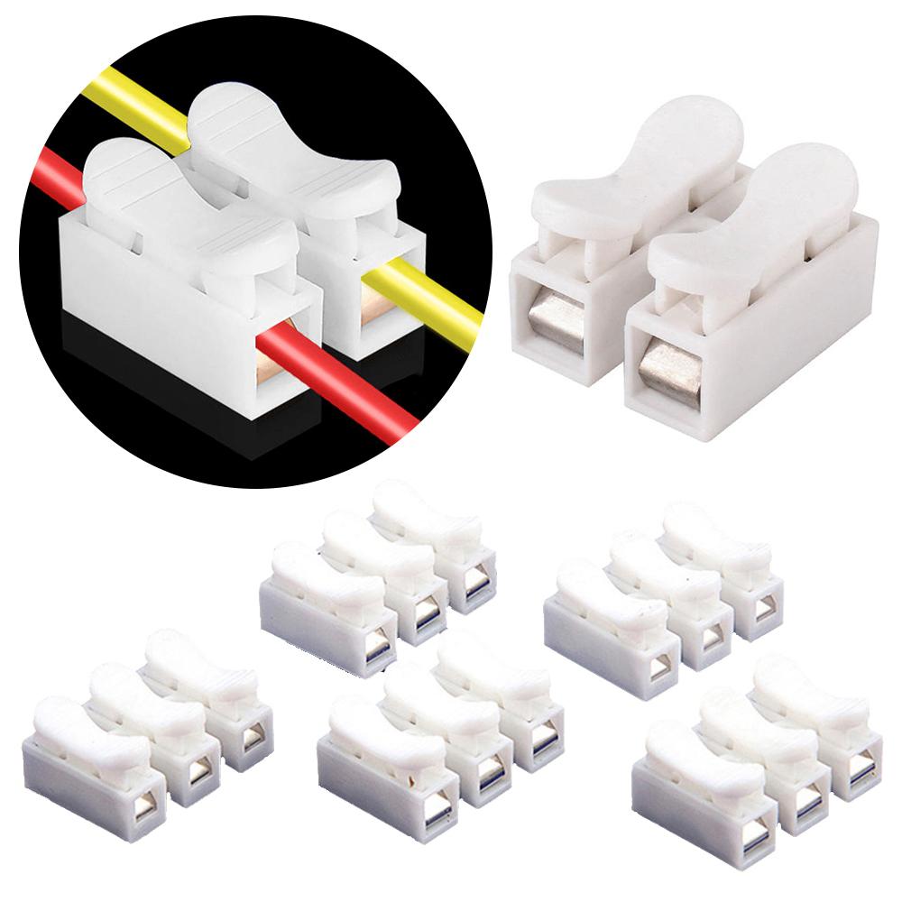 10pcs Wiring Clip 2/14 Hole Terminal Block Clamp Connector Fix Good insulation Household Kit Push-in Quick Fix