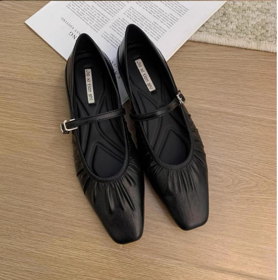 Women Flats Mary Janes Shoes Spring New Fashion Square Toe Shallow Ladies Soft Sole Ballerinas Flat Casual Ballet Shoes Zapatos