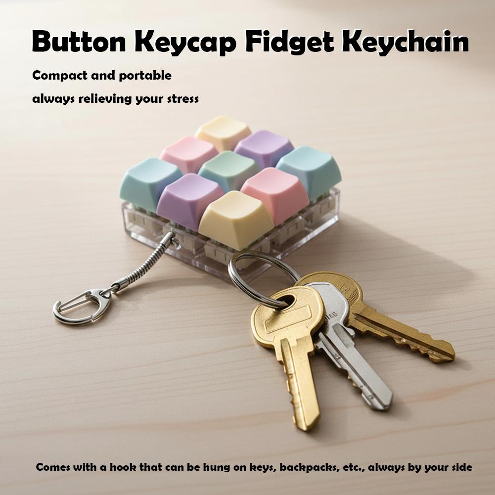 Fidget Decompression 1/4/5/9 Keyboard Key Toy Anti Stress Finger Keyboard Games For Adults Antistress Toys Games Keychain