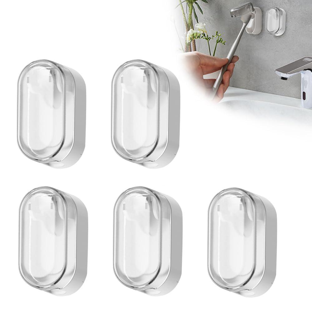 5 Pcs Toothbrush Holder Wall Mounted Protect Toothbrush Hygiene, Toothbrush Covers Head Cap for All Toothbrushes